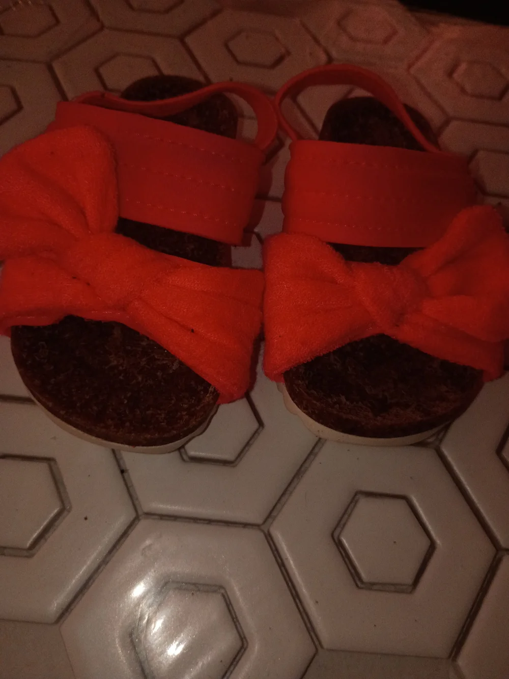 Kids Coral Bow Strap Sandals
